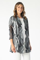 JACKET EDGE TO EDGE SHEER CLAIRE - silver cloud