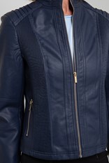 JACKET BIKER LEATHERETTE - navy