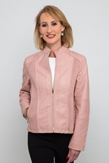 JACKET BIKER LEATHERETTE - dusty pink
