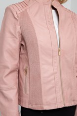 JACKET BIKER LEATHERETTE - dusty pink