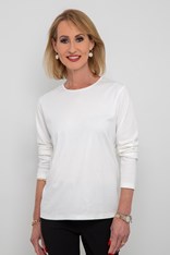 TOP MERANDA SATIN BINDING COTTON/POLYEST - ivory