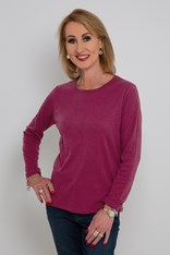 TOP MERANDA SATIN BINDING COTTON/POLYEST - sangria