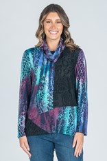TUNIC SNOOD PANEL DEBBIE - aubergine