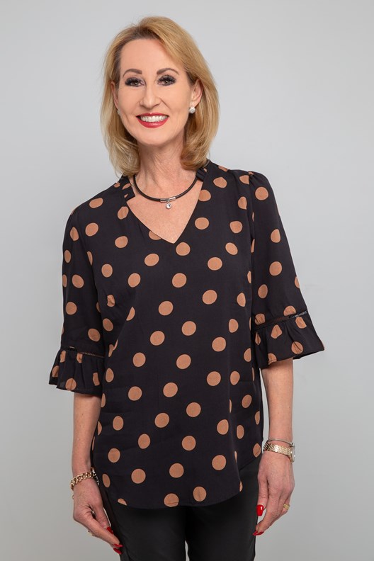 TOP V NECK POLKA DOT BROOKE