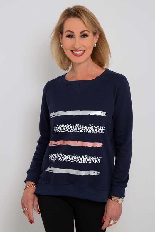 SWEATER ABSTRACT COTTON BLEND