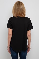 TOP TEE DENIM SHORTS - black