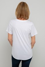 TOP TEE DENIM SHORTS - white