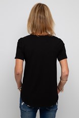 TOP TEE SPARKLY HEART - black