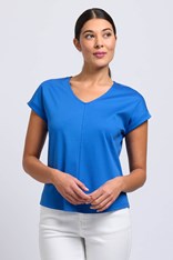 TOP TEE V-NECK ROLE PLAY - scuba blues