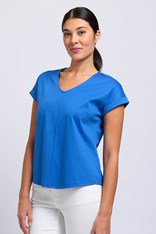 TOP TEE V-NECK ROLE PLAY - scuba blues