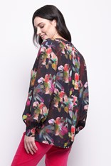 BLOUSE MAGIC TOUCH - black floral