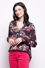 BLOUSE MAGIC TOUCH - black floral