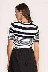 TEE KNIT SHELLEY - black white