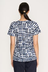 TOP TEE V NECK CUTE - cornflower