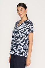 TOP TEE V NECK CUTE - cornflower
