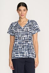 TOP TEE V NECK CUTE - cornflower