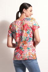 TOP TEE V NECK CUTE - orange blossom