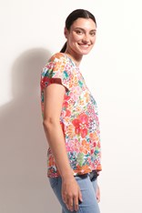 TOP TEE V NECK CUTE - orange blossom