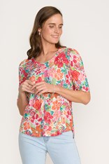 TOP TEE ROUND NECK LADY - orange blossom
