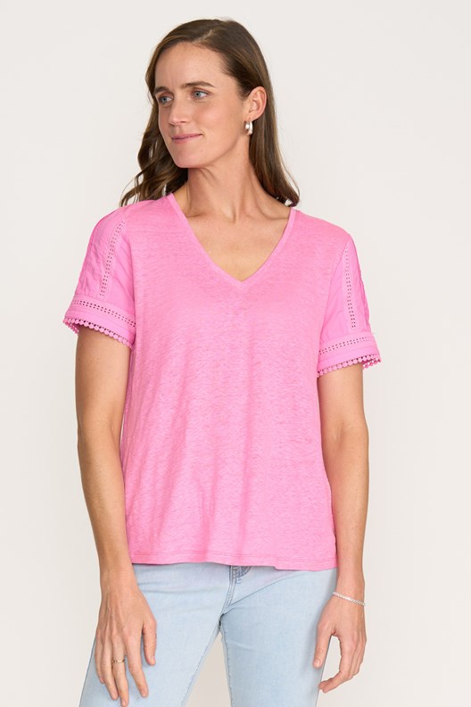 TOP TEE V NECK TRIMMINGS
