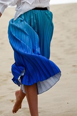 SKIRT BOXY PLEATED ASK102 - blue dazzling bird