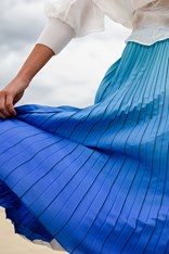 SKIRT BOXY PLEATED ASK102 - blue dazzling bird