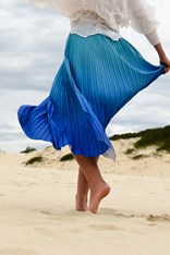 SKIRT BOXY PLEATED ASK102 - blue dazzling bird