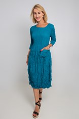 DRESS SMASH 3/4 SLEEVE PCKT PLAIN ADC544 - peacock