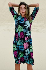 DRESS SMASH 3/4 SLEEVE PCKT PRINT ADC544 - rainbow bear