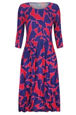 DRESS SMASH 3/4 SLEEVE PCKT PRINT ADC544 - cerise butterflies