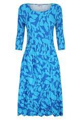 DRESS SMASH 3/4 SLEEVE PCKT PRINT ADC544 - blue butterflies