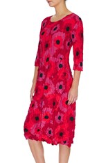 DRESS SMASH 3/4 SLEEVE PCKT PRINT ADC544 - flower red