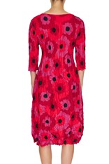 DRESS SMASH 3/4 SLEEVE PCKT PRINT ADC544 - flower red