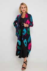 COAT LONG COLLARE AC2404 - black floral