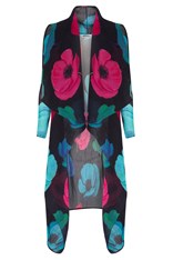 COAT LONG COLLARE AC2404 - black floral