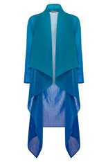 COAT LONG COLLARE AC2404 - blue dazzling bird