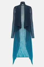 COAT LONG COLLARE AC2404 - indigo aqua ombre