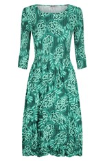 DRESS SMASH 3/4 SLEEVE PCKT PRINT ADC544 - green cockatoo