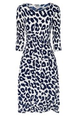 DRESS SMASH 3/4 SLEEVE PCKT PRINT ADC544 - indigo leopard