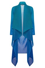 COAT LONG COLLARE AC2404 - blue dazzling bird