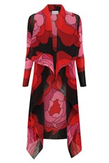 COAT LONG COLLARE AC2404 - pink roses