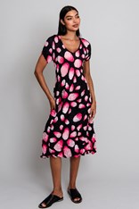 DRESS SMASH CAP SLEEVE AD549 - indigo petals