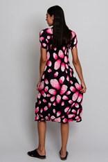 DRESS SMASH CAP SLEEVE AD549 - indigo petals