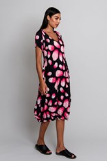 DRESS SMASH CAP SLEEVE AD549 - indigo petals