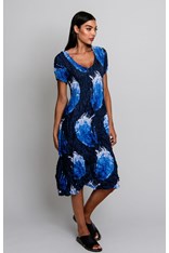 DRESS SMASH CAP SLEEVE AD549 - blue splash