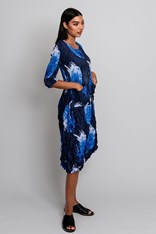 DRESS SMASH 3/4 SLEEVE PCKT PRINT ADC544 - blue splash