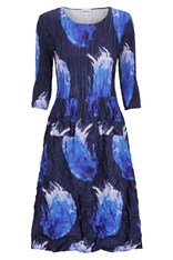 DRESS SMASH 3/4 SLEEVE PCKT PRINT ADC544 - blue splash