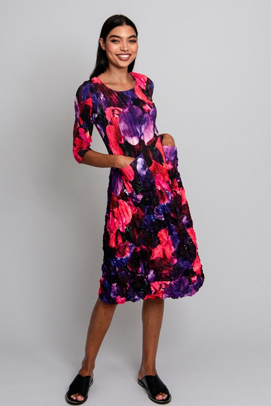 DRESS SMASH 3/4 SLEEVE PCKT PRINT ADC544