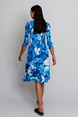 DRESS SMASH 3/4 SLEEVE PCKT PRINT ADC544 - ocean sweet peas