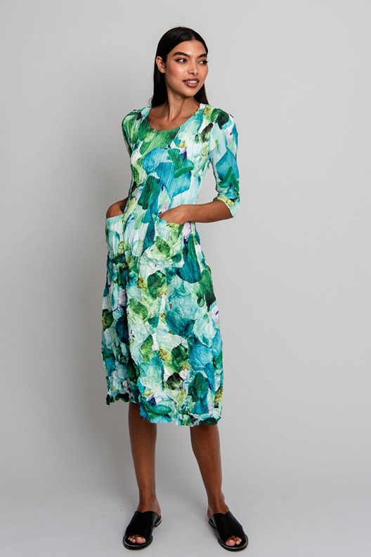 DRESS SMASH 3/4 SLEEVE PCKT PRINT ADC544